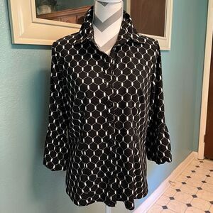 Ninety Black and White Button Down Shirt